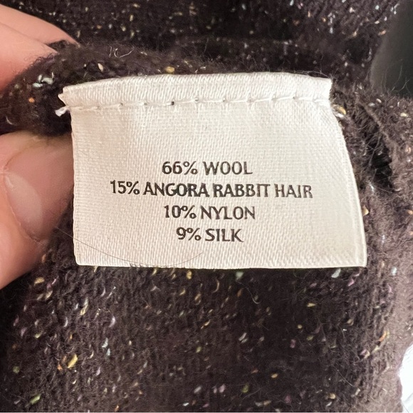 Eileen Fisher Brown Speckled Knit Wool Angora Silk Blend Duster Cardigan Sweater - Picture 10 of 10